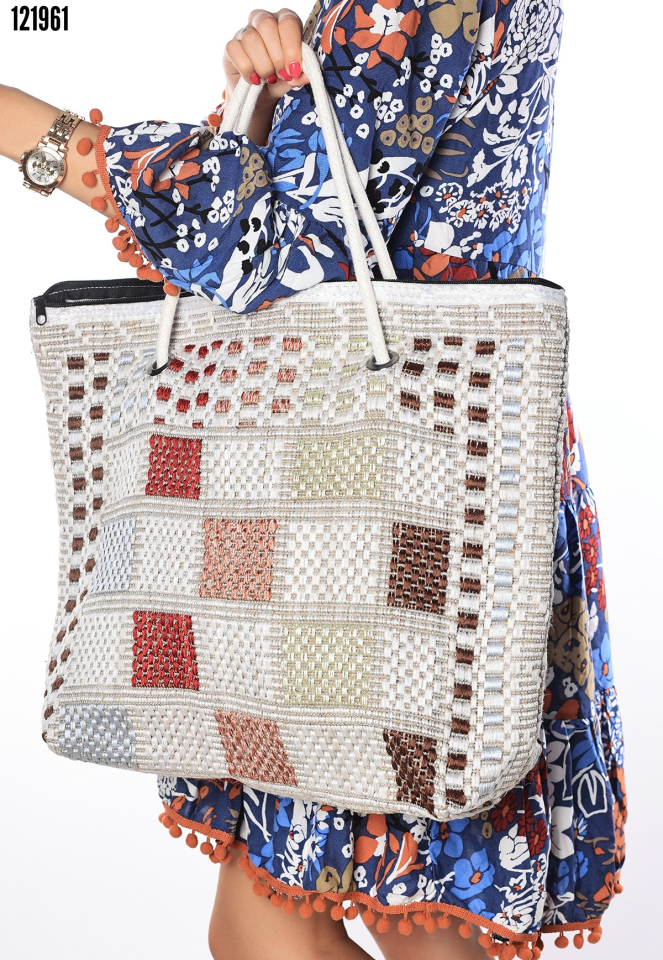 Ajda Renkli Plaj Çantası