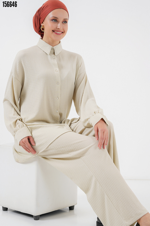 Örme Tesettür Alt Üst Takım 6711 Taş