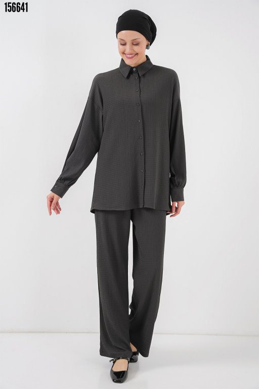 Örme Tesettür Alt Üst Takım 6711 Antrasit